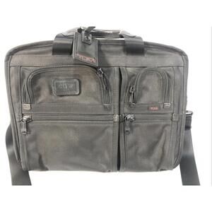 TUMI Alpha T-Pass 26145DH Travel Bag expandable Laptop Brief Luggage Black Nylon